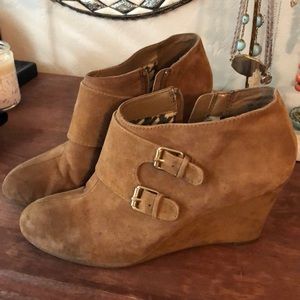 Adorable Calf Suede buckle booties
